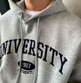  Urban University Embroidery Double Middle Overfit Hoodie