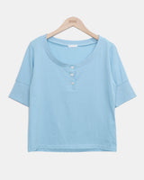 ベトナムボタンポイントカラーショートスリーブTシャツ