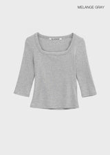 [MADE] Chofrin Square-Neck 7-Length T-Shirt