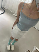 Lace Cami Top (Tumble, Bio-Washed) 3sizes - Powder blue