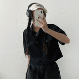 ランドコットンクロップド半袖シャツ