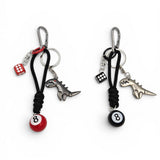 Dinosaur 8 Ball Dice Keychain Bag Charm