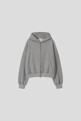 Mute Stud Crop Hoodie Zip-Up (4color) (No.1008)