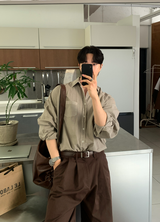 Glass Pigment Basic Cotton Shirt 
