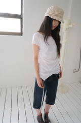 flap pocket capri denim