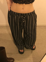 Sunday Home Stripe Lounge Button Wide Pants