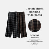 コンドタータンチェックバンディングワイドパンツ
