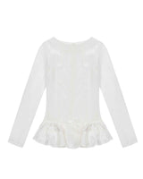 Glossy Frill Top _ WHITE