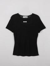 NUBASIC TENCEL HALF T-SHIRT SET BLACK