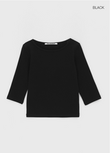 [B-BASIC] スタンダードボートネック7/8スリーブTシャツ 2サイズ