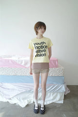 モーションレタリングクロップTシャツ（5color）