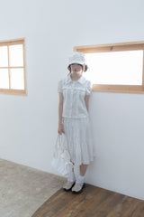 rosette pocket skirt(white)