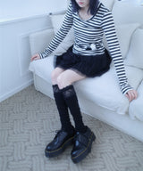 Lace High Knee Socks (3color)