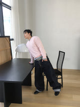 No.1537 Vワイドノンフェードデニムパンツ
