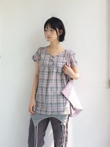 pastel checkered cotton dress
