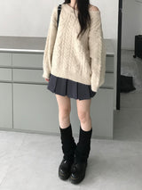 Melton loose fit knitwear (2 colors)