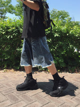 Checka Dirty Oil バミューダデニムパンツ 2C