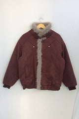 Milkfur high neck suede jumper