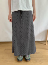 Neiro Cotton Dot Maxi Long Skirt