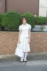 rosette pocket skirt(white)