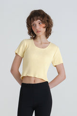 Ribbed half knit_yellow