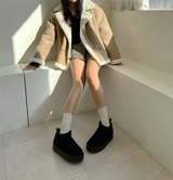 (100% SHEEPSKIN🐑🤎) 2 COLORS キュートフェミニンバターセミショートマウンテンコート