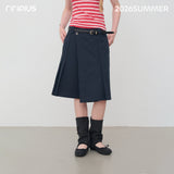 Riverstone Plus Irregular Skort Women 2026 Summer New Pleated Hem A-line Skirt Pants