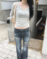 ボタン ハーフスリーブ Tシャツ
