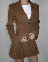 Suede Set-Up Jacket In Camel