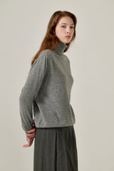 Cashmere turtle neck knit (Grey)