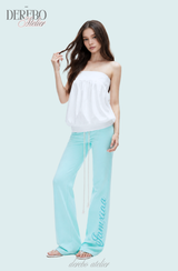 Mint lettering long good fit casual pants 