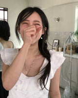 [ md pick ] dieet lace & frill white top