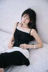 [MADE] Fromdi Ribbon Shirred Lace Sleeveless