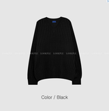  Isabelle Vienna V-Neck Loose Fit Ribbed Long Sleeve Knit