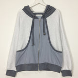 Block Cutout Hoodie Zip-Up
