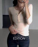 MADE. Feri henley 3/4-sleeve T-shirt