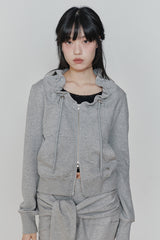 BLOOM ZIP-UP JACKET melange grey