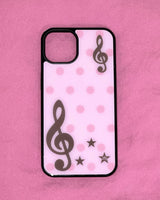 [made] Dot treble clef pink phone case (glass bumper)
