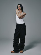 TUCK PANTS BLACK