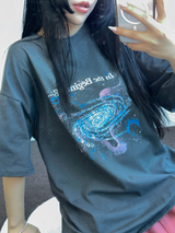 MY GALAXY☪🌌✨AURORA PRINTING T SHIRT 🎀🩶2COLOR