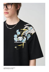 フローラルエンブロイダリーロゴTシャツ