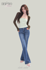Olive Brown Tube Top Bolero Two-Piece Set