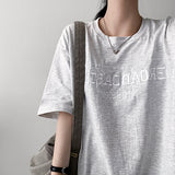 Porch Embroidered Slit Boxy Fit Short Sleeve T-shirt