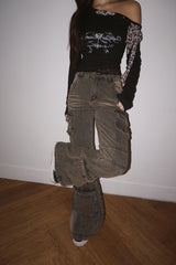 Pocket Semi Bootcut Denim Pants