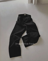 Tail wide cotton pants