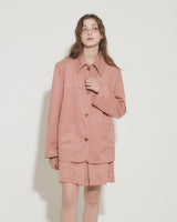 FAUX SUEDE STUDS JACKET [PINK]