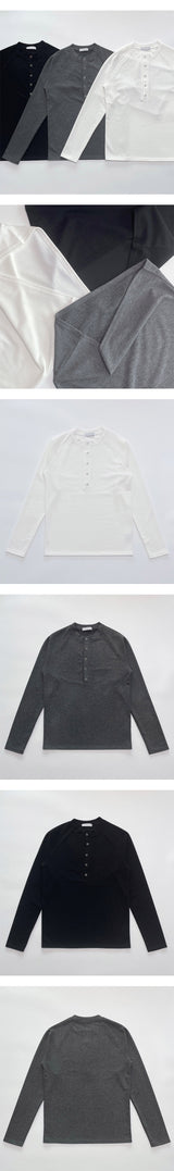 [S/S] ディープマッスルヘンリーネックニットスリーブ(3color)