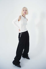 2WAYストリングパンツ_BLACK ( FLEECE.ver)