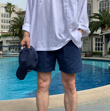 Liu Washing Cotton Banding Shorts