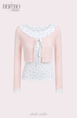 Dodo baby color cardigan layered top